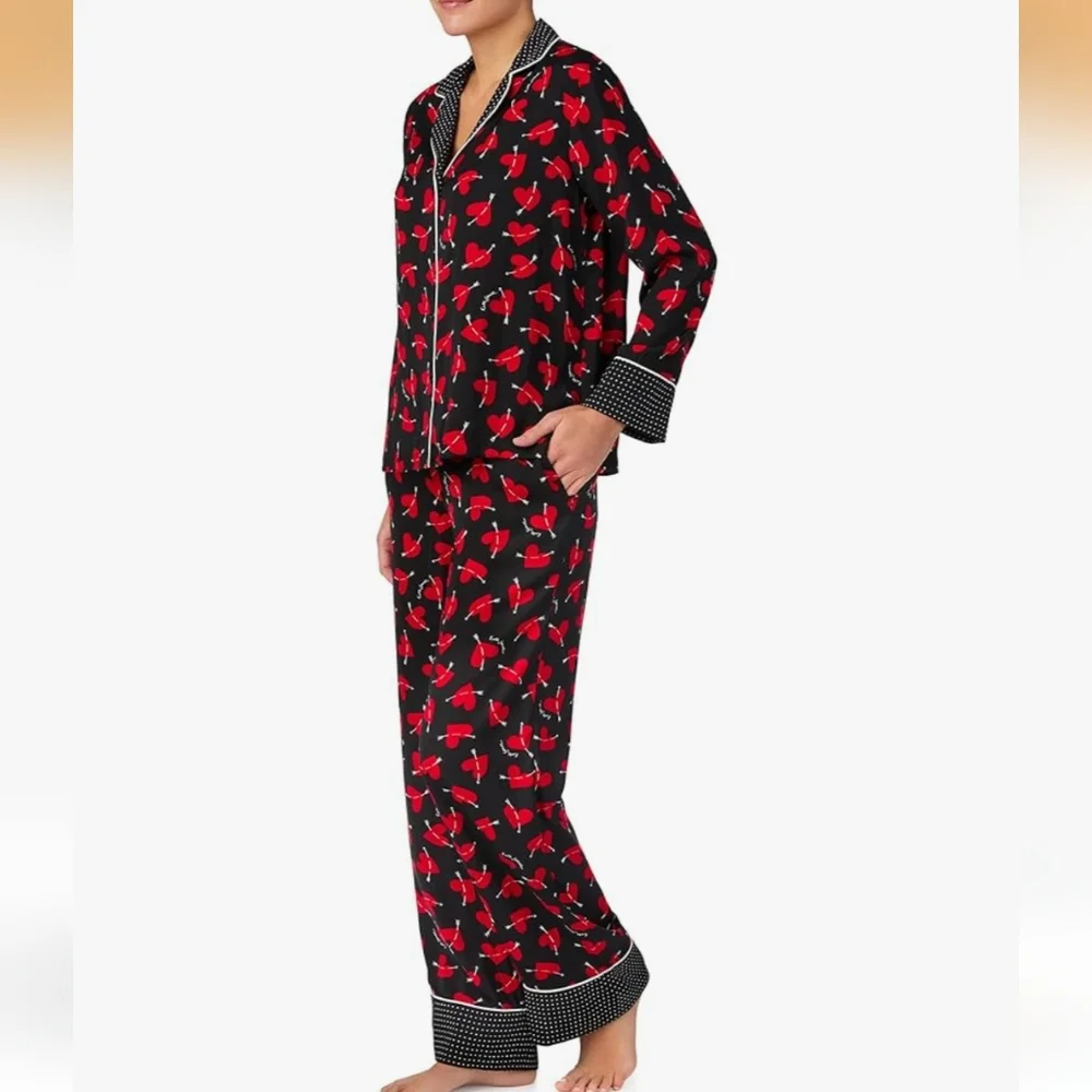 Kate Spade New York Women's Cupid Hearts‎ 2-Piece Pajama Set Size Small